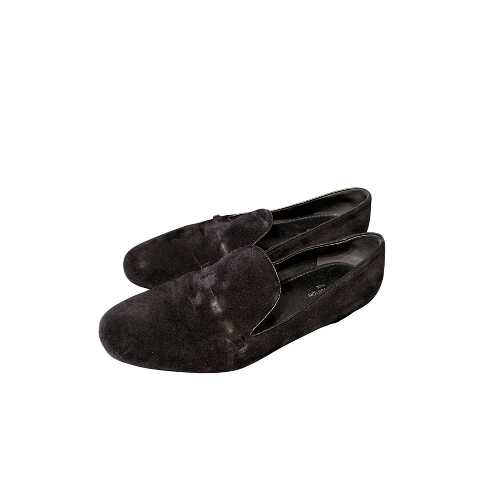 Louis Vuitton Women's Black Suede Loafers Slip-On Dress‎ Shoes Made in Italy 5.5